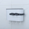 Black & White Multipurpose Wall Mounted Hair Dryer Holder - Sticky add to cart bar