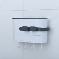 Black & White Multipurpose Wall Mounted Hair Dryer Holder