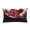 Handmade Red Eco Friendly Croco Embossed Pandan Woven Clutch (11.02"x1.97"x7.78") - Sticky add to cart bar