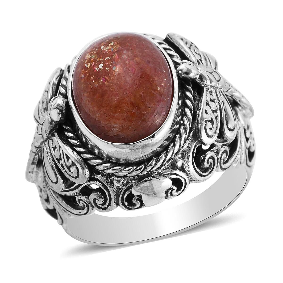 BALI LEGACY Korevora Sunstone Dragonfly Ring in Sterling Silver (Size 9.0) 9.50 Grams 6.50 ctw