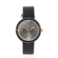 STRADA Japanese Movement Water Resistant Watch with Black Faux Leather Band - Sticky add to cart bar