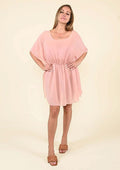 TAMSY Black Chiffon Drape Blouse with Elastic Waistband - (One Size Fits up to XL) - Sticky add to cart bar