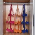 Set of 3 Orange, Dark Blue and Pink Non-Woven Hanging Storage Bag wih Large Clear Window (12.8"x31") - Sticky add to cart bar