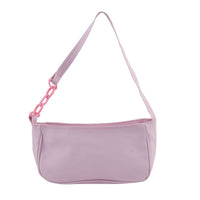 Pink Faux Leather Shoulder Bag (9.06"x3.15"x5.51")