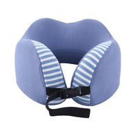 HOMESMART Blue Stripe Pattern Neck Pillow Can Be Rolled Up (8.66"x8.66") (100% Polyurethane Memory Foam)