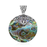HOST PICK Abalone Shell Round Pendant in Sterling Silver
