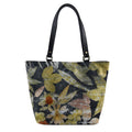 Handmade Black Eco Print Cow Leather Tote Bag (14.96"x5.51"x11.02") - Sticky add to cart bar