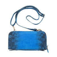 The Pelle Lizard Collection Handmade 100% Genuine Lizard Leather Golden & Yellow Color Crossbody Wallet