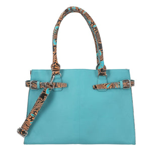 " 100% Genuine Leather Vivid By Sukriti Tote Handbag  Theme :  Graanvi Size Bag: 14.4 L x 9.8 H x 6.5 W inches "