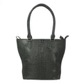 Black Dual Tone Croco Embossed Cow Genuine Leather Tote Bag Dual Tone (15.75" x 4" x 13") - Sticky add to cart bar
