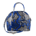 The Pelle Python Collection Handmade 100% Genuine Python Leather Bluish Purple Tote Bag (12.6"x10.63"x5.51") - Sticky add to cart bar