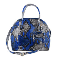The Pelle Python Collection Handmade 100% Genuine Python Leather Bluish Purple Tote Bag (12.6"x10.63"x5.51")