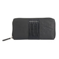 Black Croco Embossed Genuine Leather Wallet (7.5"x0.78"x3.93") - Sticky add to cart bar