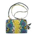 The Pelle Python Collection Handmade 100 % Genuine Python Leather Blue Crossbody Wallet (8"x5"x1.69") - Sticky add to cart bar