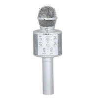 Black Wireless Bluetooth Karaoke Microphone with LED Lights and USB Charger (3.35"x3.27"x10.24")