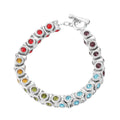 Multi Color Austrian Crystal Bracelet in Silvertone (6.75 In) - Sticky add to cart bar