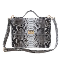 The Pelle Python Collection Handmade 100% Genuine Python Leather Natural Color Crossbody Bag (10"x6.7"x3.9")