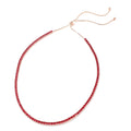 Simulated Pink Diamond Tennis Bolo Necklace 18 Inches in Rosetone - Sticky add to cart bar