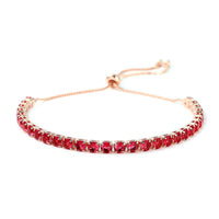 Simulated Pink Diamond Bolo Bracelet in Rosetone