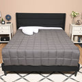 NAP GURU Grey 100% Cotton 17lb Weighted Blanket with Bonus Pillow - Queen - Sticky add to cart bar