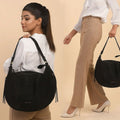 Black 100% Genuine Leather Hobo Bag (16"x13"x5") - Sticky add to cart bar