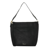 Foley & Corinna Black Faux Leather City Blooms Tote Bag