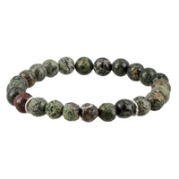 Connemara Marble 150 ctw Bead Bracelet, Beaded Stretch Bracelet, Bracelet in Silvertone, Adjustable Bracelet For Women