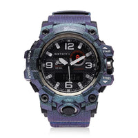 GENOA Japanese and Electronic Movement Multifunctional Key Watch in Blue Silicone Strap (58 mm)