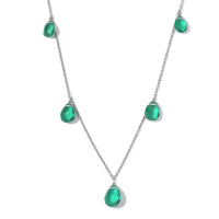 Blazing Red Quartz Station Necklace 20 Inches in Platinum Over Sterling Silver 21.25 ctw