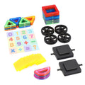 46 Pcs Diy Magnetic Block (15pcs Triangle, 10pcs Square, 5pcs Half Circle, 10pcs Fixture Block, and 6pcs Components Makes 2 Set of Wheels) - Sticky add to cart bar