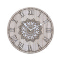 Wooden Quartz Sweep Movement Flower Pattern Wall Clock (11.81"x11.81") (AAx1 Not Included) - Sticky add to cart bar