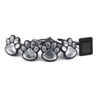 HOMESMART Set of 4 Waterproof Paw Print Solar Lights (3.42"x3.54"x3.54") (White Light)