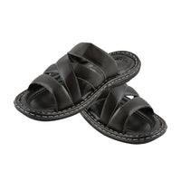 Martin 100% Genuine Leather Men's Black Multi Strap Sandal (Size 7)
