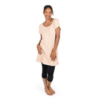 TAMSY Blush Giraffe Brushed Microfiber Tunic Sleep Shirt - L