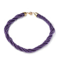 Simulated Purple Pearl Multi Row Twisted Necklace in Goldtone 23 Inches - Sticky add to cart bar