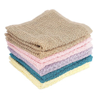 Set of 10 Beige Ring Spun Carded Solid Dobby Face Towels (12"x12")