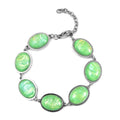 Lab Created Opal and Pink Magic Color Resin Station Bracelet in Stainless Steel (7.50 -9.00In) - Sticky add to cart bar