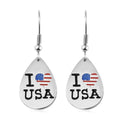 I love USA Theme Earrings in Stainless Steel , Tarnish-Free, Waterproof, Sweat Proof Jewelry - Sticky add to cart bar
