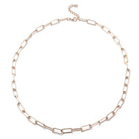 Paper Clip Necklace 24 Inches in ION Plated RG Stainless Steel 26.90 Grams