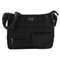 LEMONDE LONDON Black Genuine Leather Shoulder Bag with Adjustable Shoulder Strap - Sticky add to cart bar