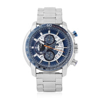 GENOA Multi-Functional Quartz Movement Watch with Blue Dial & Stainless Steel Strap (49.5 mm)