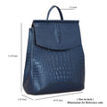 Black Genuine Leather Crocodile Embossed Pattern Backpack (10.24"x5.12"x13") with 37" Adjustable Shoulder Strap - Sticky add to cart bar
