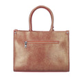 Metallic Brown Genuine Leather Crocodile Pattern Convertible Bag (13.38"x5.51"x9.84") with Detachable Shoulder Strap - Sticky add to cart bar