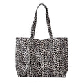 PASSAGE Black Leopard Pattern Faux Leather Tote Bag (14.2"x4.33"x11.81") with Handle Drop (9") - Sticky add to cart bar