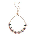 Simulated Multi Color Diamond 7.85 ctw Bolo Bracelet in Rosetone - Sticky add to cart bar