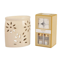 Fragrance Set Box - (Ceramic Burner, 2 Envisage Fragrance Oils & 4 Tea Lights)