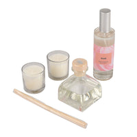 FRAGRANCE GIFT SET (Reed Diffuser, Room Spray & 2 Glass Votive) FRAGRANCE - Rose