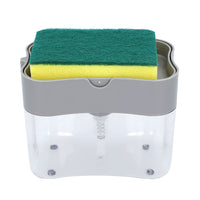 Set of 2 Light Gray Soap Dispenser with Sponge Holder (5.51"x4.13")