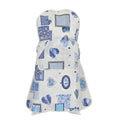 HOMESMART White and Blue Cotton Tie-Free Apron (31.5"x27.56") - Sticky add to cart bar