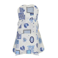 HOMESMART White and Blue Cotton Tie-Free Apron (31.5"x27.56")